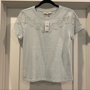 LOFT Lace Detail T-shirt - NEW WITH TAGS
